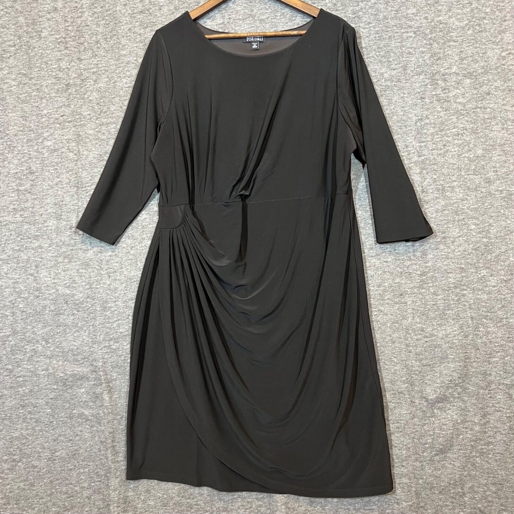 Roz & Ali Dress Women's Black 2X‎ Long Sleeve Stretch Business Date Night Travel